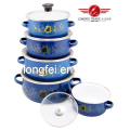 5PCS High Quality Enamel Steel Cookware Set